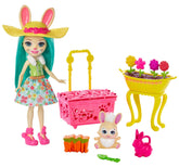 Enchantimals Bunny Blooms Playset with Fluffy Bunny Doll (6-in), Mop Animal Friend Figure, and 11+ Accessories, with Garden Bed, Removable Flowers, Yard Tools, and More, Great Gift for 3 8 Year Olds